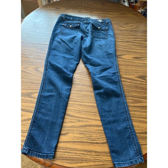 Source of Wisdom woman’s pull on button front straight leg jean size 0 - Picture 2 of 14